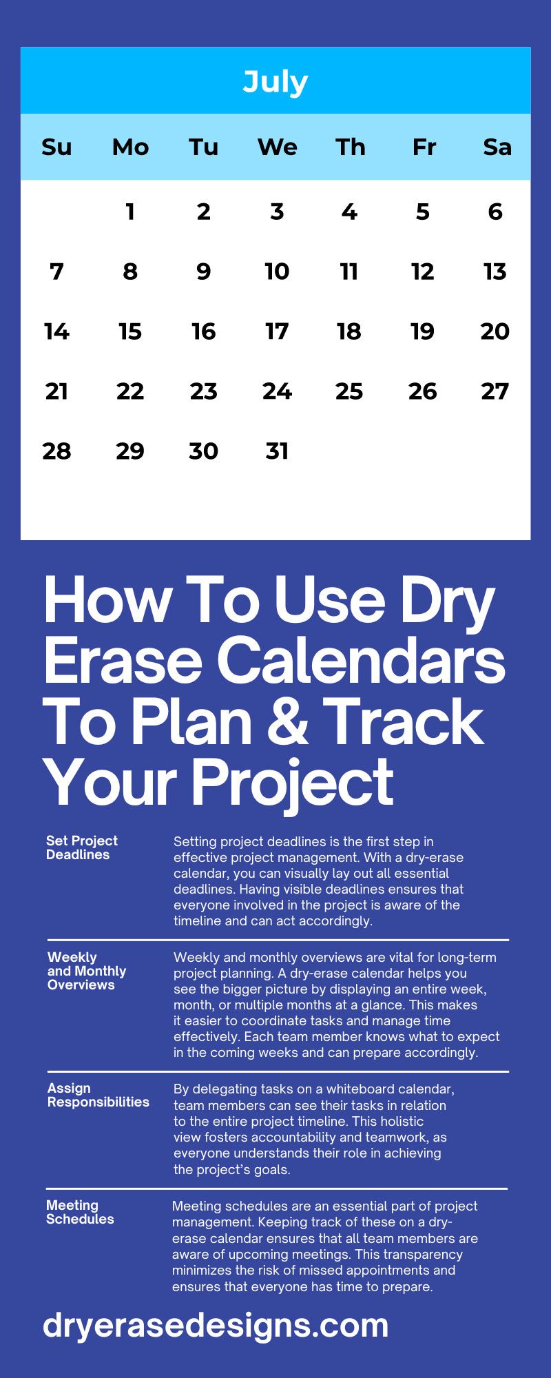 How To Use Dry Erase Calendars To Plan & Track Your Project 