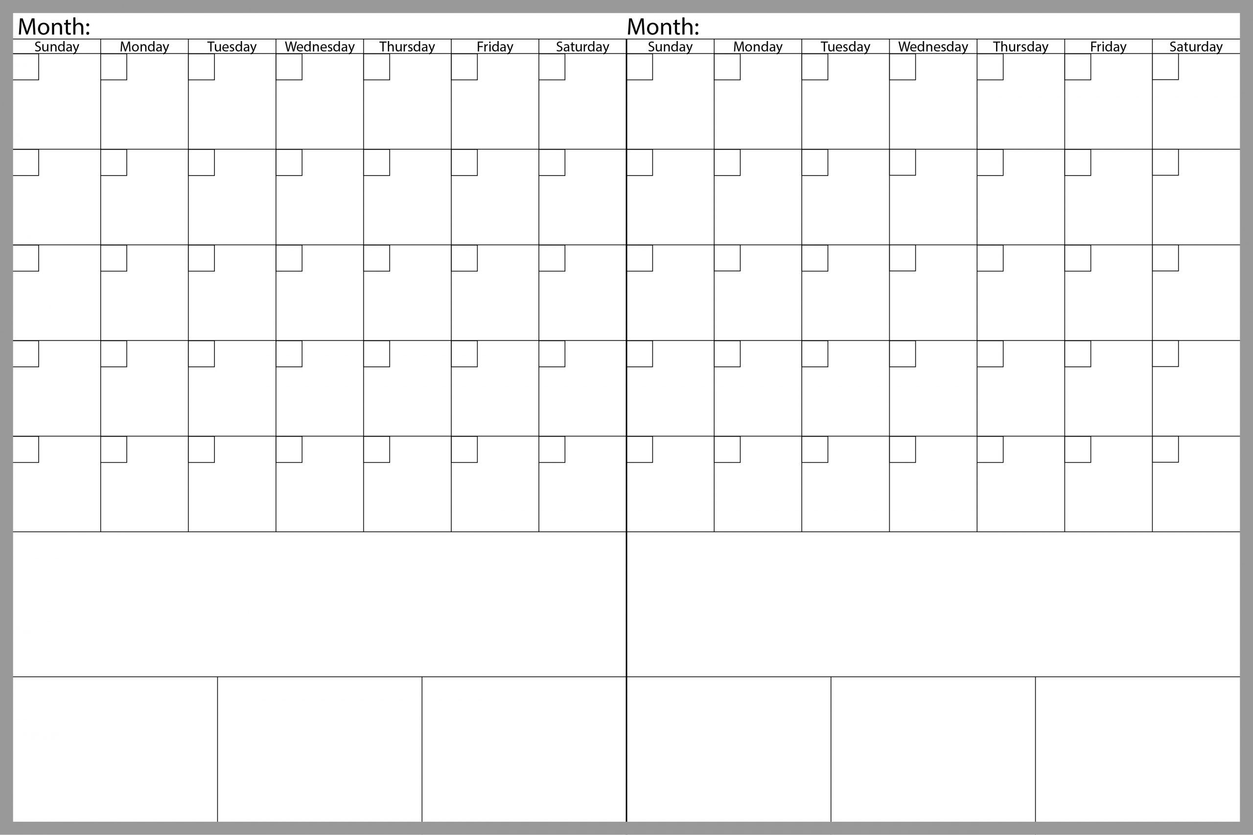 ProMiles Two-Month Calendar with Notes | Dry Erase Designs